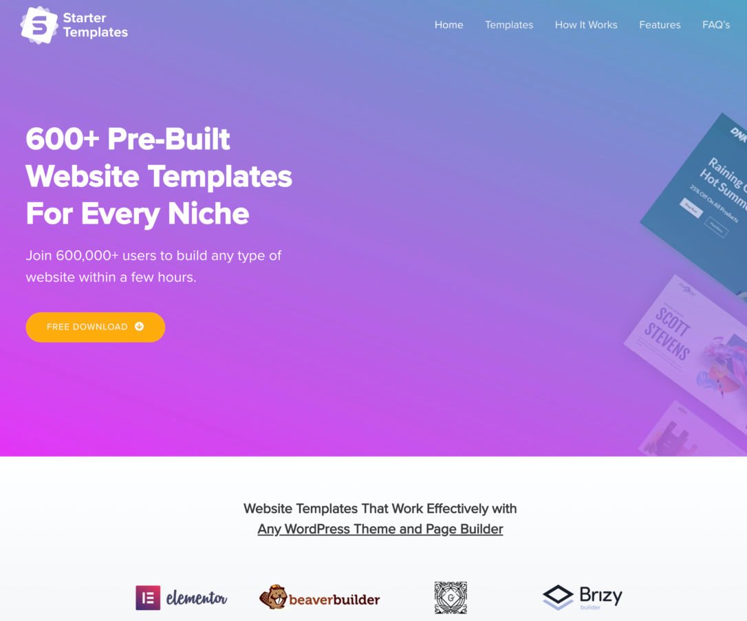 44. Pre-built Website Templates for Elementor & Gutenberg