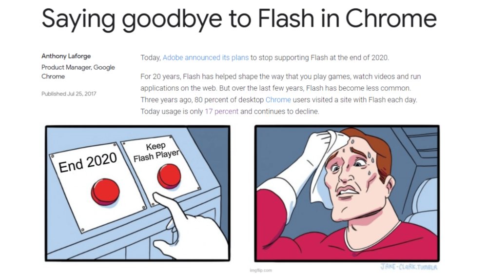 What happens when Chrome stops supporting Flash?