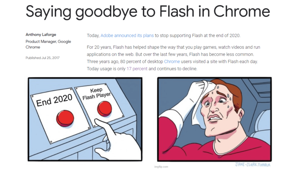 adobe flash player end of life