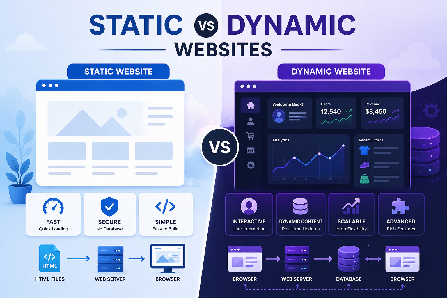 Static Vs Dynamic Website