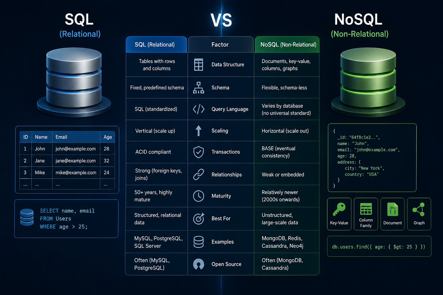 Key Differences Between SQL and NoSQL