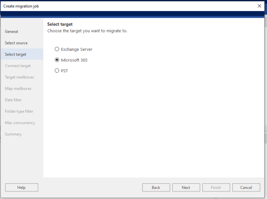 Select target screen