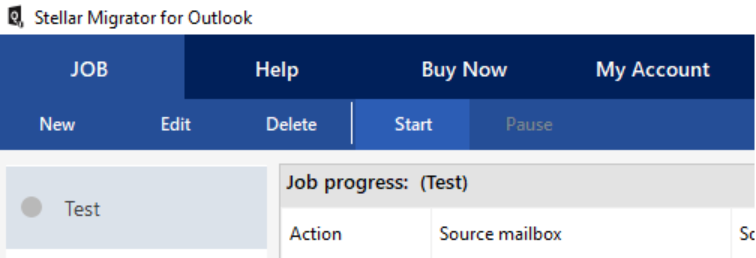 Job created dialog box